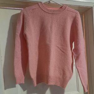 Wool Classic Pink Crewneck Sweater - Women's Knit